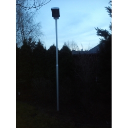 Lampa Solarna Ogrodowa Modern 10 LED (max1000lm)  słup aluminiowy 3m + fundament