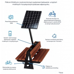 Ławka z autonomicznym systemem zasilania solarnego