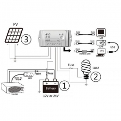 Regulator ładowania LS3024B 30A 12/24V