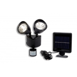 Halogen 2x LED  z czujnikiem ruchu i  zmierzchu + Solar + akumultor  HIT